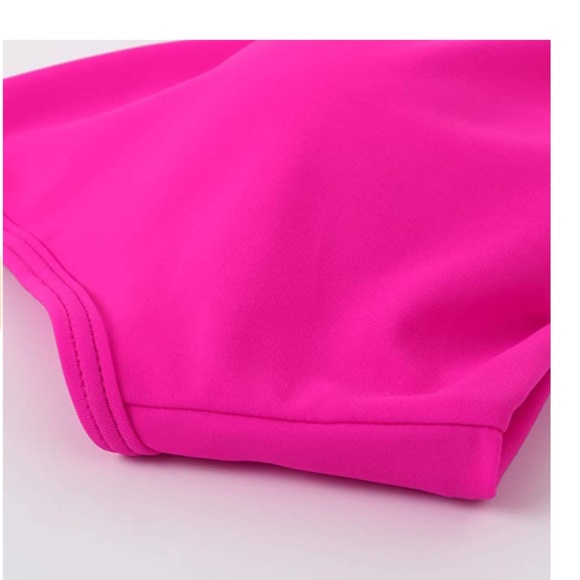 Barbie pink Women’s Criss cross  High Waisted 2 piece bathing suit - Picture 5 of 7